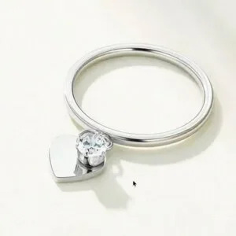 Luxe Silver Tone Heart Dainty Ring